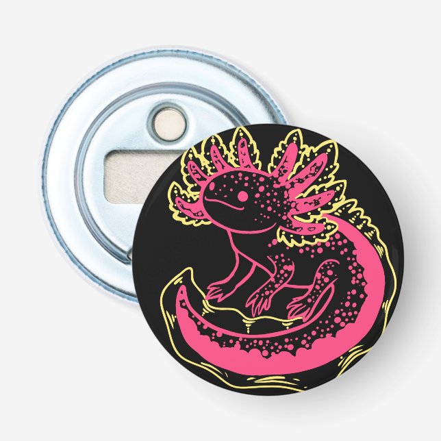 Bright Axolotl Bottle Opener (Front)