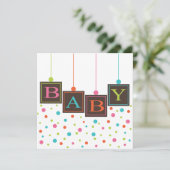 Bright BABY Blocks of Colors Neutral Baby Shower Invitation (Standing Front)