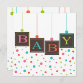Bright BABY Blocks of Colors Neutral Baby Shower Invitation (Front/Back)