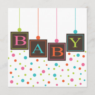 Bright BABY Blocks of Colors Neutral Baby Shower Invitation