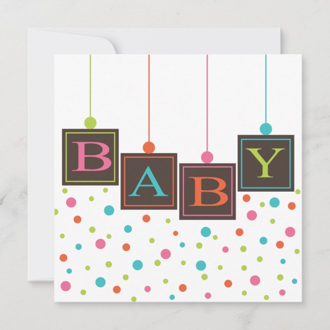 Bright BABY Blocks of Colors Neutral Baby Shower Invitation (Front)