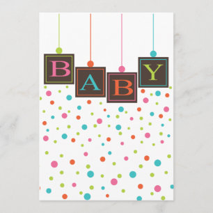 Bright BABY Blocks of Colors Neutral Baby Shower Invitation