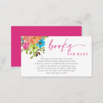 Bright Baby in Bloom Pink Baby Shower Book Request Enclosure Card