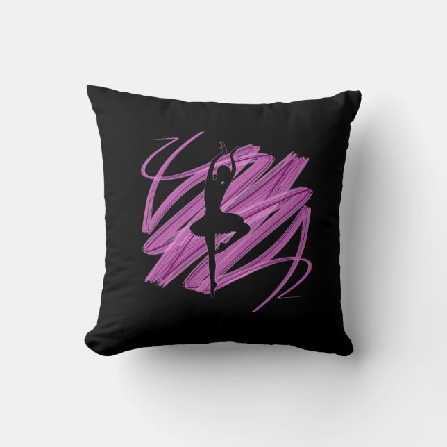 Bright ballerina dancer throw pillow (Front)