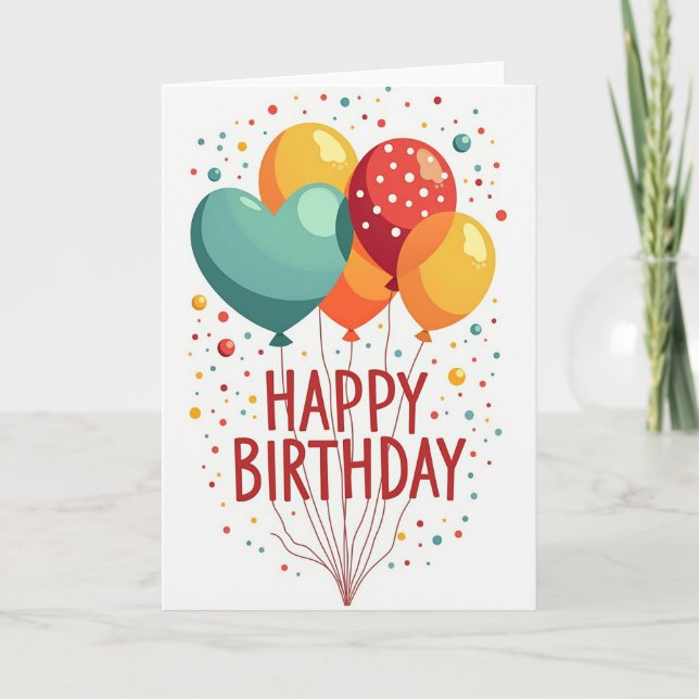 Bright Balloon Birthday Card (Front)