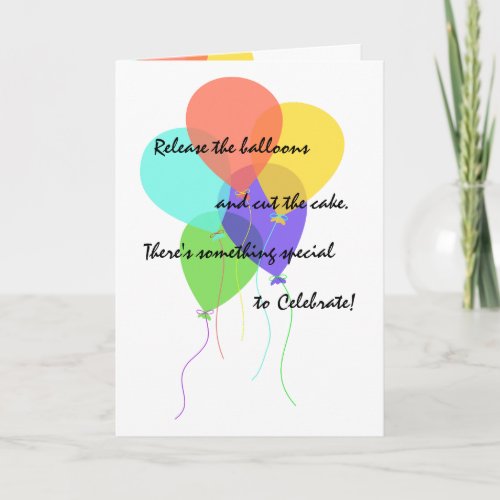 Bright Balloons Add Name  Age Birthday Greeting Card