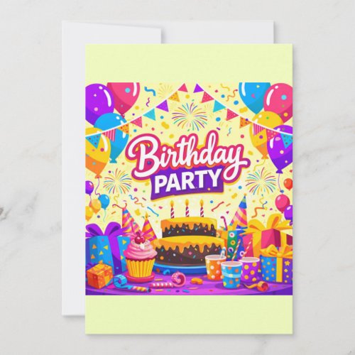 Bright Balloons Birthday Bash Invitation