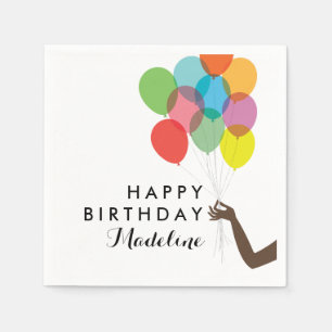 Bright Balloons Customized Happy Birthday Napkins