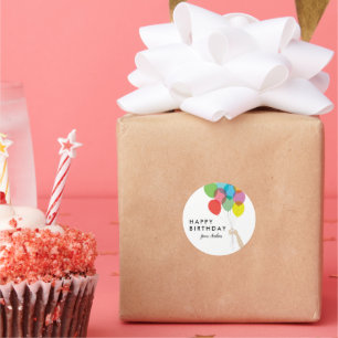 Bright Balloons Happy Birthday Classic Round Sticker