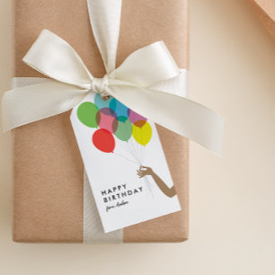 Bright Balloons Happy Birthday Gift Tag