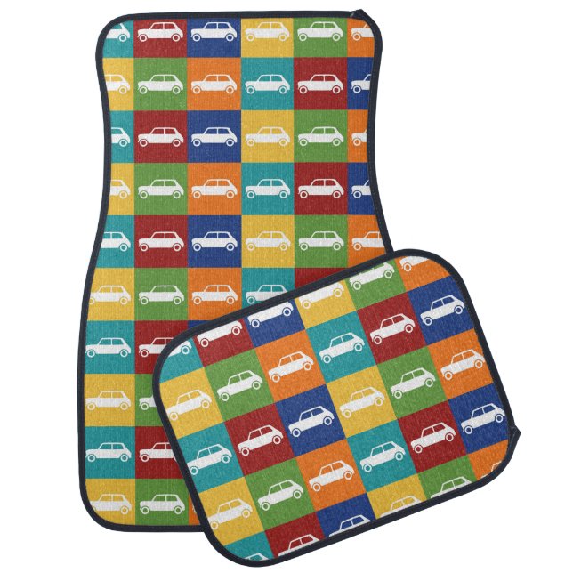 Bright Basics Checkerboard Mini Cooper Car Floor Mat (Set)