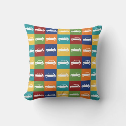 Bright Basics Checkerboard Mini Cooper Throw Pillow