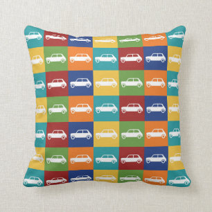 Bright Basics Checkerboard Mini Cooper Throw Pillow