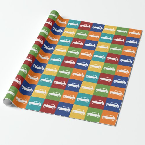 Bright Basics Checkerboard Mini Cooper Wrapping Paper