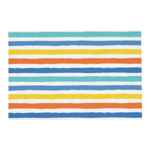 Bright Beachy Striped Pattern Placemat