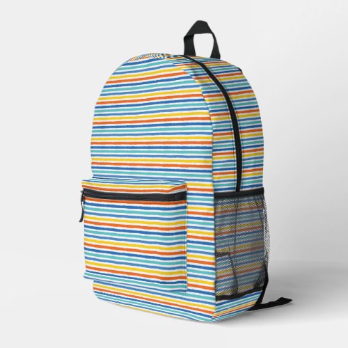 Bright Beachy Striped Pattern Printed Backpack