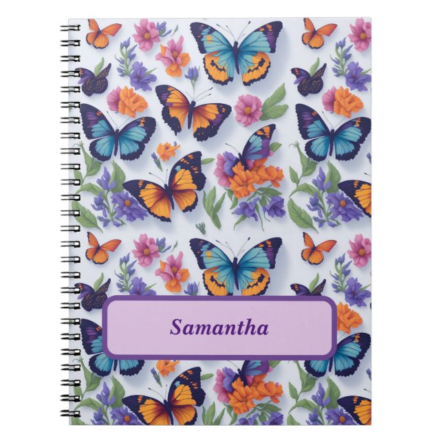 Bright Beautiful Fluttering Wing Butterfly Journal (Front)