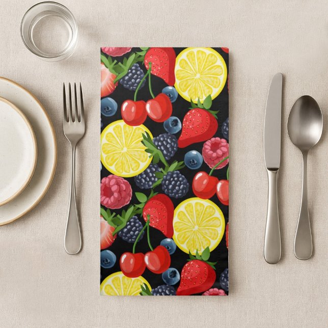 Bright Berries & Lemon Cloth Napkin (Creator Uploaded)