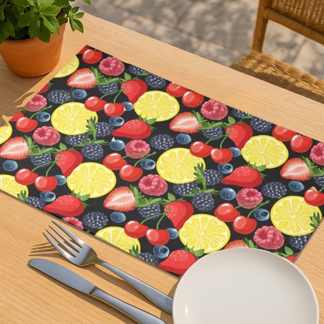 Bright Berries & Lemon Table Cloth Placemat (Creator Uploaded)