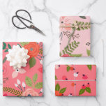 Bright Berry Floral Pattern Wrapping Paper Sheets at Zazzle