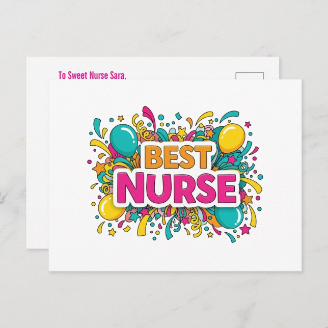 Bright Best Nurse Greeting Card (Front/Back)