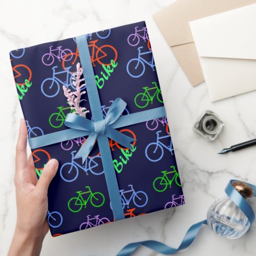 Bright Bicycle Pattern All Occasion Wrapping Paper