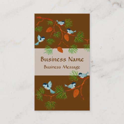 Bright Birds on a Branch Business Card Template