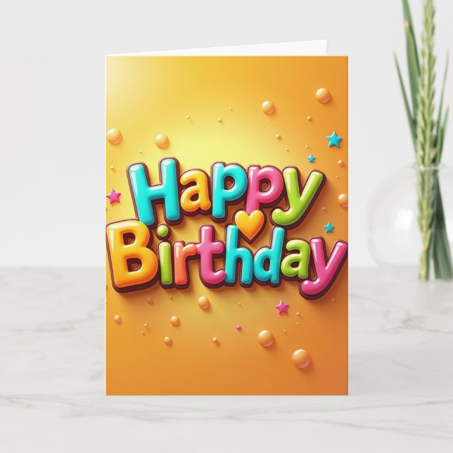 Bright Birthday Letters Card (Front)