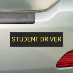 Bright Black &amp; Neon Yellow Student Driver Car Magnet at Zazzle