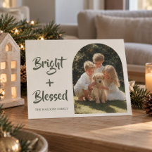 Bright & Blessed Photo Family | Holiday Card