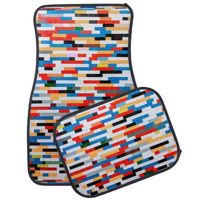 Bright Block Pattern Car Floor Mat (Set)
