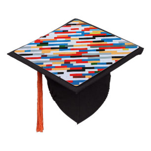 Bright Block Pattern Graduation Cap Topper