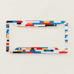 Bright Block Pattern License Plate Frame