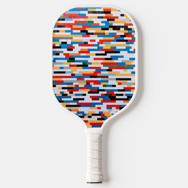 Bright Block Pattern Pickleball Paddle (Front)