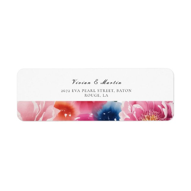 Bright Bloom Blossom Wedding Address Label (Front)