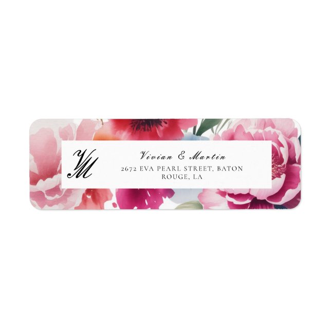 Bright Bloom Blossom Wedding Address Label (Front)