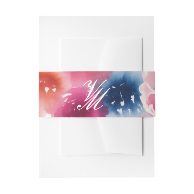 Bright Bloom Blossom Wedding Invitation Belly Band (Front Example)