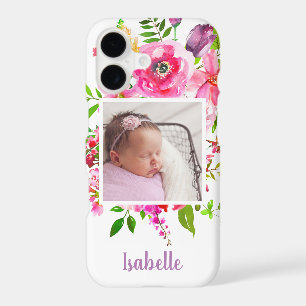 Bright Blooms Custom Photo Monogram iPhone 17 Case