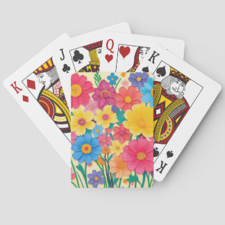 Bright Blooms in Full Color Poker Cards