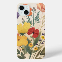 Bright Blossom Array: Vibrant Wildflower iPhone 15 Plus Case