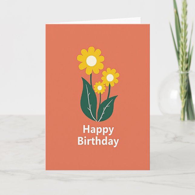 Bright Blossom Birthday Card (Front)