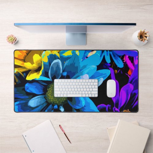 Bright Blossoms Abstract Desk Mat