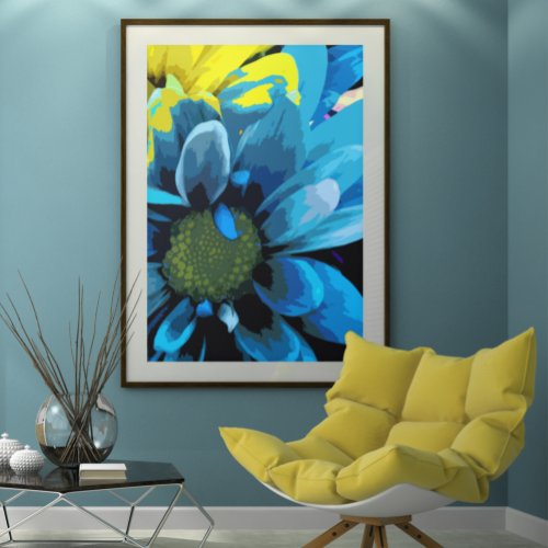 Bright Blossoms Abstract unframed Poster