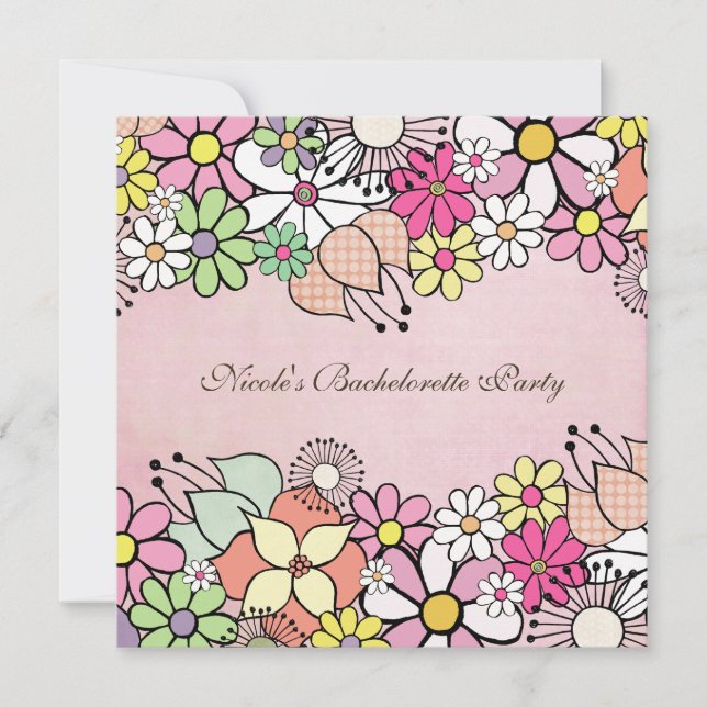 Bright Blossoms Bachelorette Party Invitation (Front)