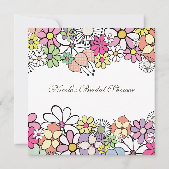 Bright Blossoms Custom Bridal Shower Invitation (Front)