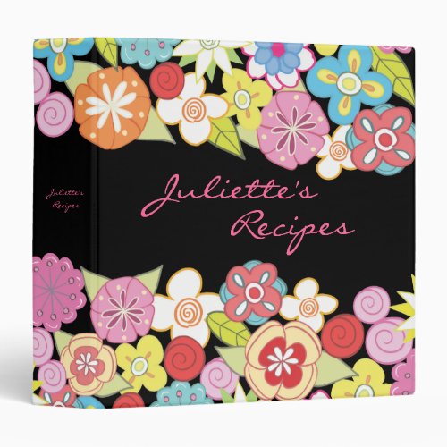 Bright Blossoms Floral Recipe Book Binder