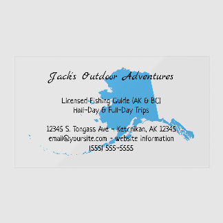 Bright Blue Alaska Shape Clear Business Cards