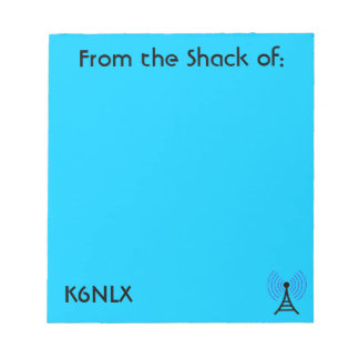 Bright Blue Amateur Radio Call Sign Notepad