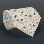 Bright Blue and Golden Wildflower Wedding Neck Tie<br><div class="desc">This lively wildflower tie bursts with cheerful cornflowers and golden stems. Ideal for a spring or summer garden wedding,  this design adds personality and botanical charm to any groom or groomsman’s outfit.</div>