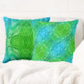 Bright Blue and Green Boho Chic Abstract Throw Pillow